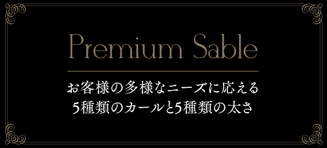 Premium Sable お客様の多彩なニーズに応える5種類のカールと5種類の太さ